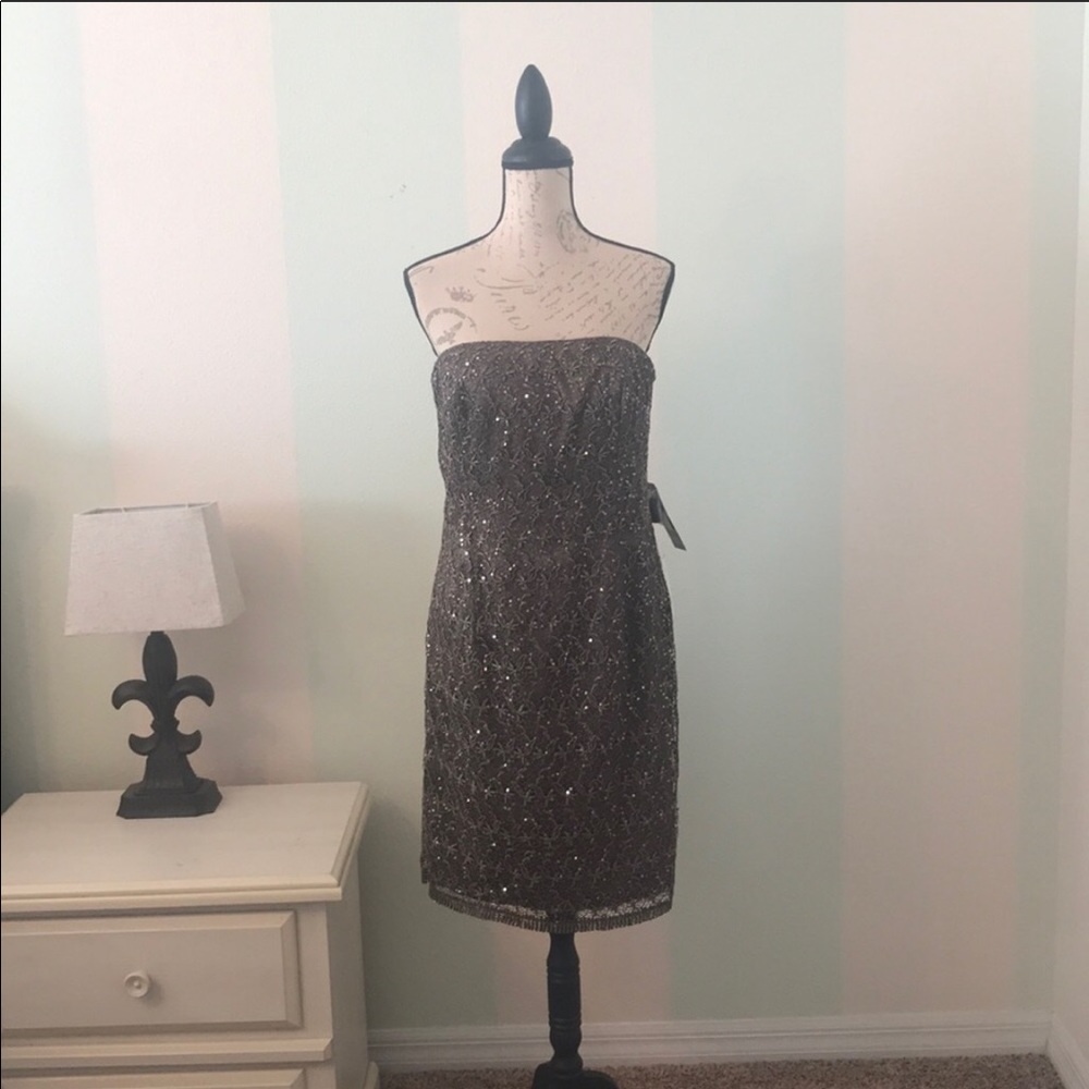 Adrianna Papell Strapless Dress NWT